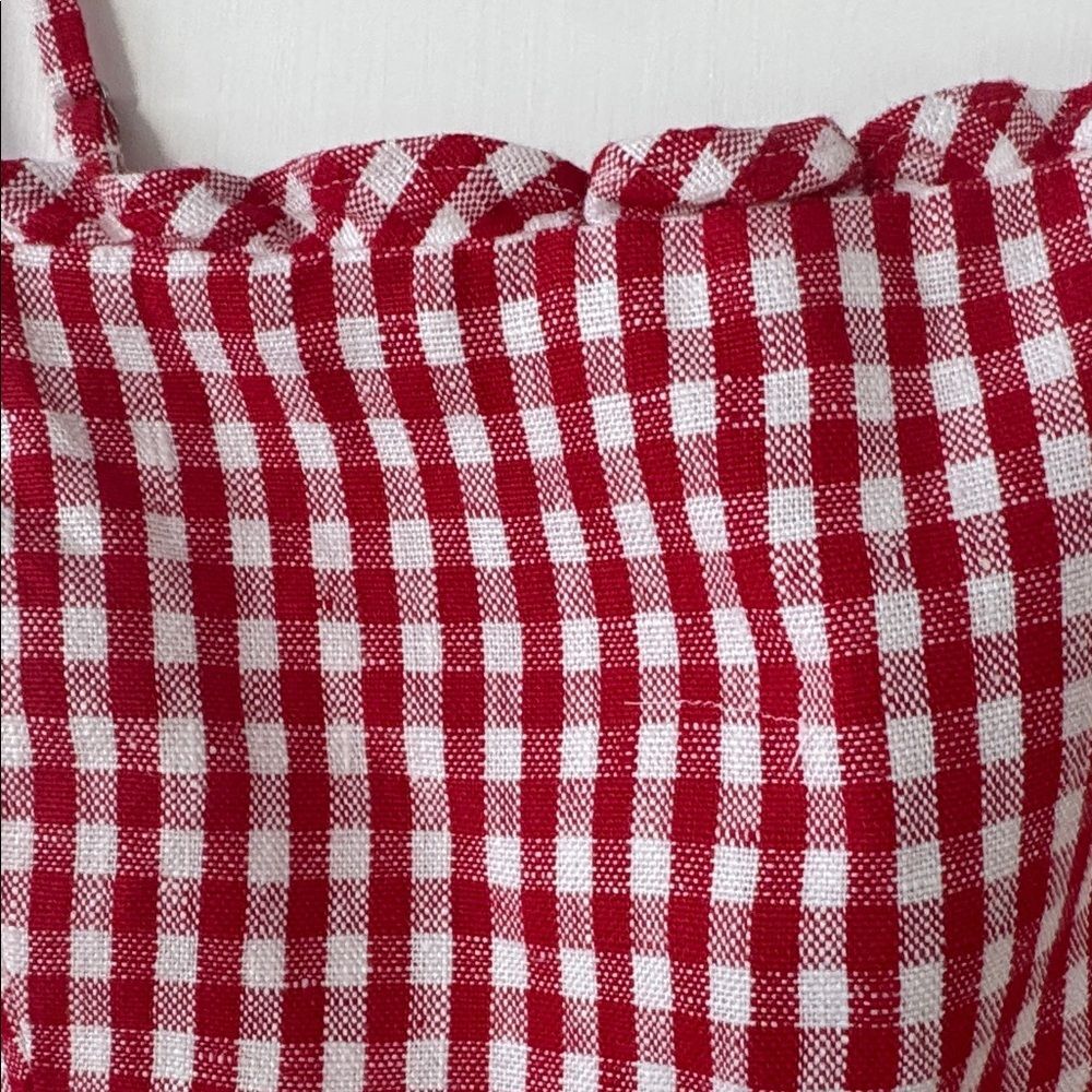Reformation red gingham Ava mini dress size 2 - Picture 6 of 12